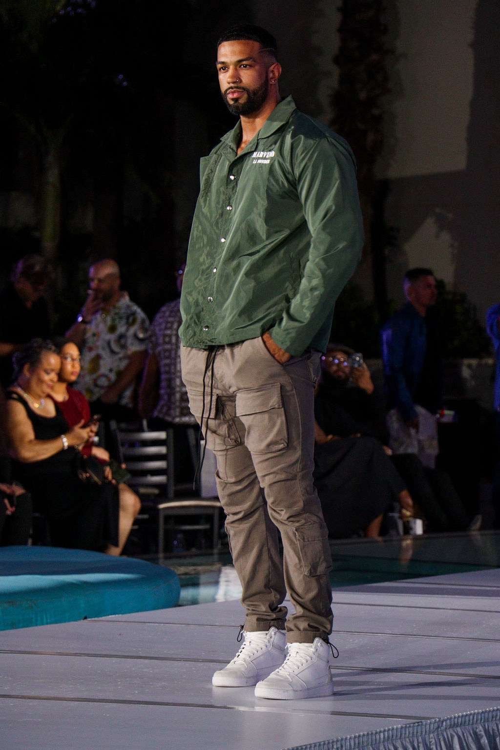 "MENS NYLON LONG SLEEVE" - Olive Green